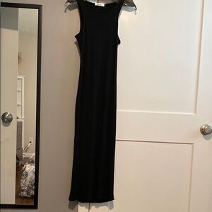 Bayse Black Ribbed Sleeveless Maxi Dress